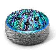 Vinyl Decal Skin for Amazon Echo Dot 3rd Gen - Multi-color Abalone Blue Green