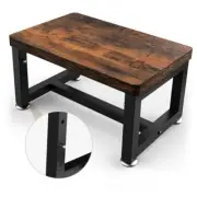 Step Stool, Height-Adjustable Wooden Step Ladder Metal Foot Stool Small