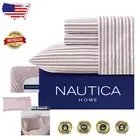 Coleridge Stripe Red King Sheets Set – 100% Cotton Percale, 200 Thread Count