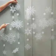 2.5m White Christmas Snowflake Plastic Garlands 2pk