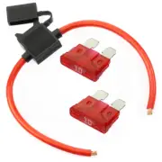 (1) 8 Gauge ATC Inline Fuse Holder Fuseholder with cover and (2) 10 Amp