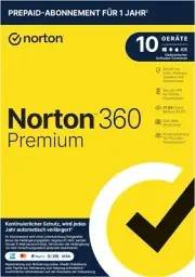 Norton 360 Premium 2022 10 Devices 1 Year with Automatic Renewal Includes Sec...