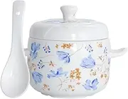 1 Set Ceramic Bird's Nest Stew Pot Ceramic Clay Ceramic Stew Pan Ceramic Cooking Pot Soup Bowls with Handles Japanese Soup Bowl Egg Custard Cups Stew Pots Stove Ceramics Waterproof