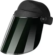 Leefasy Welding Face Shield Mask Impact Resistant Anti Splash PC Visor Faceshield Face Cover for Metal Casting Industrial Use Logging, dark green