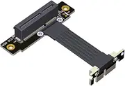 ADTLink PCI-E 4.0 x1 to x4 Turn 90 Degree Double Reverse Splint Vertical Extension Cable for Audio LAN USB Cards (M12SM-TL 4.0, 5cm)