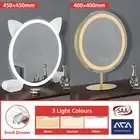 3 Colors LED Light Vanity Tabletop Makeup Mirror Stepless Dimming Touch Control