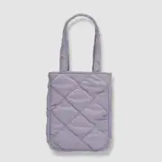 $44 Bari Lynn Girls Purple Quilted Puffy Patch DIY Tote Top Handles Purse Bag