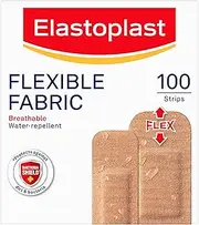 Elastoplast Flexible Fabric Plasters - Assorted Sizes (100 Pack) | Breathable & Water-Repellent Material | Protects Wounds from Dirt & Germs | Stretchy Adhesive Fabric Bandages | Ideal for Joints