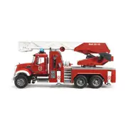Bruder Licensed 1:16 Scale Mack Granite Fire Engine With Slewing Ladder & Water Pump Model Car Red