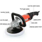 220V 1400W Electric Rotary Car Polisher Buffer Orbital Polishing Machine Kit