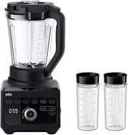 Braun Household PowerBlend 9 Jug Blender JB9042, Includes Unique Tritan Jug and 2 x Smoothie To-Go Bottles, BPA-Free, 10 Speed ​​Settings with Pulse Function, 1600W, Black