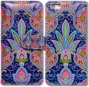 Bfun Packing iPhone 6S Plus Case,iPhone 6 Plus Case,Bcov Petal-Shaped Paisley Card Slot Wallet Leather Cover Case for iPhone 6 Plus/6s Plus