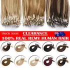Micro Ring Loop Hair Extensions 100%Real Remy Human Hair Silicone Beads Tip 300S