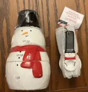 2024 TARGET BULLSEYE'S PLAYGROUND CERAMIC STACKING MEASURING CUPS SNOWMAN SET