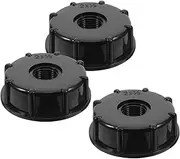 Hoement 3pcs IBC Tank Connector: 60mm Inlet to to 1/2" Thread Outlet - Sturdy Plastic Adapter Fitting - Anti-Leaking Design for Efficient Water Flow