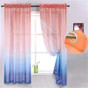 Nevenka 2 Panel Sheer Ombre Curtains Grommet Drapes for Girls Bedroom-OrangeBlue