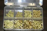 150 PIECES 0-80 THRU 4-40 BRASS HEX MACHINE SCREW NUT ASSORTMENT