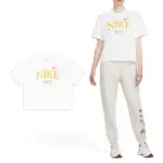 【NIKE 耐吉】短袖 NSW TEE 女款 白 黃 寬鬆 大LOGO 短T(FQ6601-101)