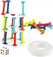 ａ aternee Tumble Tower Game Classic Games Fine Motor Skill Educational Toys Balance Game Stacking Game Stacking Tumble Tower for Indoor Adults