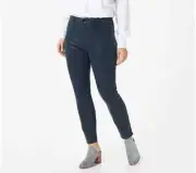 Jen7 by 7 For All Mankind Coated Ankle Skinny Jeans-Navy-Reg 10-NEW-A383613