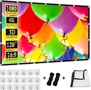 Projection Screen,GAINVANE 4K 16:9 HD Rear Front Projector Screen Foldable Projection Screen Double-Sided Portable Outdoor Indoor Projector Screen for Movie Home Theater (Miracle-120-Silkmilk-US)