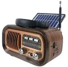 Solar-Powered AM/FM Shortwave Retro Radio With Bluetooth Speaker MP3 USB Player