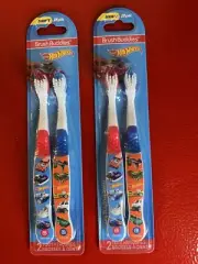 HOT WHEELS TWO Brush Buddies Kids Manual Toothbrush Soft 2 Count Pack Each