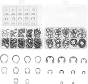 300Pcs E-Clips Assortment Set M1.5-M10 304 Stainless Steel C-Clips Assortment Kit M8-M18 Multifunctional Circlip Snap Rings Assortment Kit Retaining Ring Set 20 Sizes for Furniture