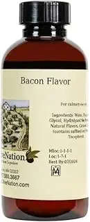 OLIVENATION Bacon Flavor, Water Soluble Natural Flavoring for Baking, Beverages, Brewing, Gluten Free, Kosher - 4 ounces (FBA-EZD4)