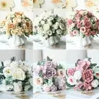 30cm Artificial Peony Oil Painting Style Fake Flowers Grass Modeling Spring