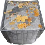 [Frfik] AC Unit Cover | Mesh Outdoor Air Conditioner Cover - Dust-Proof Hood Foldable Condenser Protector 35.43x35.43x39.37 Inches for Daily Use Wall Leaves Indoor Window Travel Pool Snow