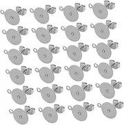 [LIFKOME] Stud Earring Findings 100pcs Flat Round Earring Backs Stainless Steel Jewelry Making Supplies