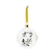 Enchanting Disney Mickey & Minnie Glass Bauble 10cm