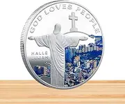 Quzente Jesus Christ Coin | Metal Collectible Coin with Christ Image - Unique Coin Crafts, Gold Coin for Collectors Supplies, Portable and