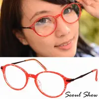 在飛比找momo購物網優惠-【Seoul Show】文青小時代 平光眼鏡(6755 紅豹