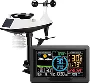 Wireless Weather Station, Indoor Outdoor Weather Station Thermometer with Sensor, Forecast Station with Rain Gauge and Wind Speed/Direction, Pressure, Humidity, Alarm