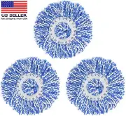 3 Pack 360° Spin Magic Mop Replacement Head, Round Shape Standard Size Microfibe