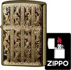 Zippo oil lighter Marble Arabesque Etching Sculpture Gold Insert Nickel plated