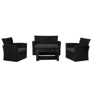 Bala 4 Seater Lounge Sofa Set – Black