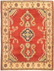 Vintage Hand-Knotted Area Rug 3'10" x 5'2" Traditional Wool Carpet