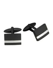 [Cudworth] Stainless Steel & Ion Plated Cufflinks in Matt Black