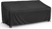 MR.COVER 3-Seater Outdoor Couch Cover, Patio Furniture Covers Waterproof, Fits up to 88W x 40D x 35H inches, with Air Vent and Handles, Black