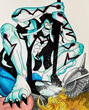 GORR The GOD BUTCHER Original Comic Fan Art Drawing Marvel Thor Ragnarok Loki