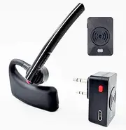 Walkie Talkie Bluetooth Headset, Bluetooth Earpiece with Noise Cancelling Mic, Hands-Free Earphone Compatible with BaoFeng Kenwood Btech Radios & More