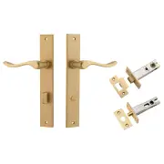 Stirling Lever Rectangular Backplate Privacy Kit w Privacy Turn Brushed Brass