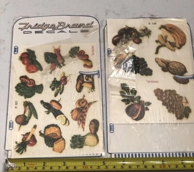 Vintage Vegetables Cooking Kitchen Decorative Transfer Decals NOS Kitschy Retro