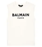 [Balmain Kids] Balmain Kids Logo cotton jersey tank top Y 10 white