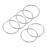 60mm(2.36") OD Metal O Ring Non-Welded Craft Hoops for DIY Silver Tone 6pcs