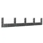 vidaXL U-shape Gabion Basket with 5 Posts Iron 500x20x100 cm HEE