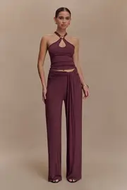 Ramona Modal Straight Leg Pant - Mahogany